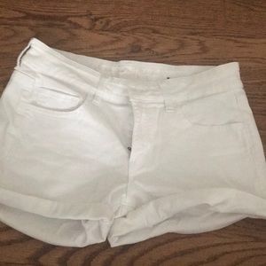 White jean shorts